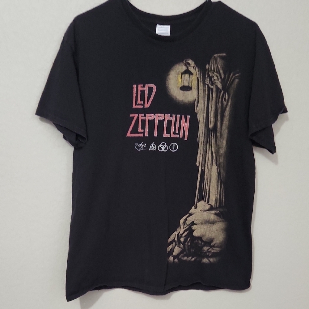 Led Zeppelin Black Graphic T-Shirt Size L Stareway To Heaven
